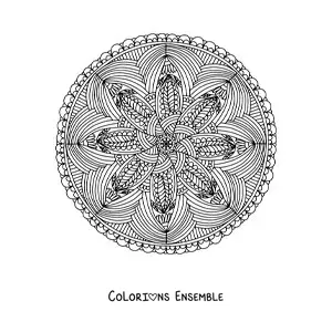 Image à colorier d’un mandala abstrait difficile