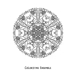 Image à colorier d’un mandala de moutons pour les enfants de l’école primaire