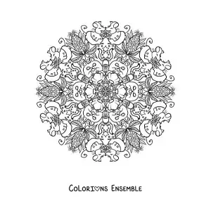 Coloriage d'un mandala de souris amoureuses pour les enfants