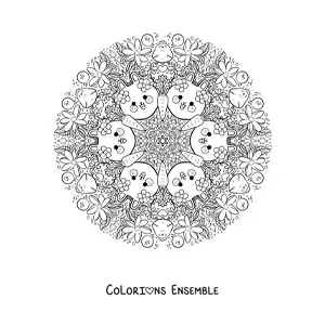 Coloriage d'un mandala de Pâques pour les enfants