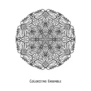 Coloriage d'un mandala de papillons et de fleurs pour les enfants