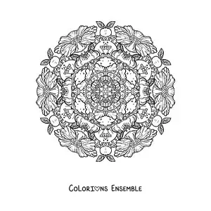 Coloriage d'un mandala de rongeurs et de fleurs pour les enfants