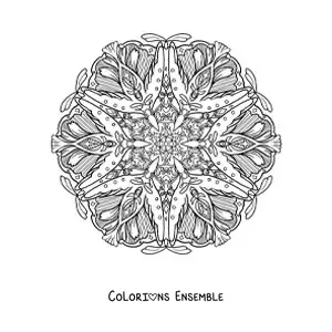Coloriage d'un mandala d'oiseaux pour les enfants