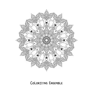 Coloriage d'un mandala relaxant pour adultes