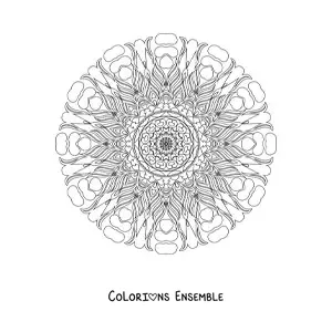 Coloriage d'un mandala relaxant pour adultes