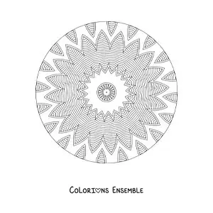 Coloriage d'un mandala relaxant pour adultes