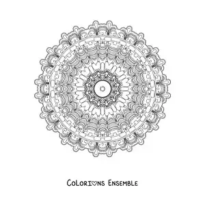 Coloriage d'un mandala relaxant pour adultes