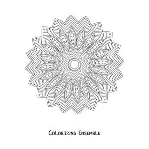 Coloriage d'un mandala difficile pour adultes