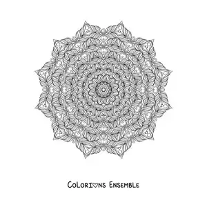 Coloriage d'un mandala difficile pour adultes