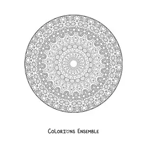 Coloriage d'un mandala difficile pour adultes