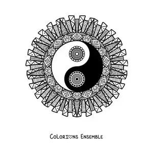 Coloriage d'un mandala du yin yang