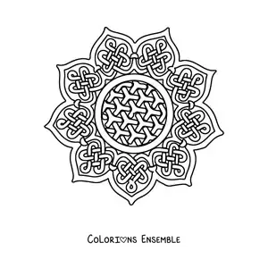 Coloriage d'un mandala celtique