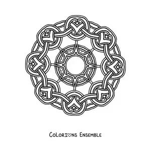 Coloriage d'un mandala celtique