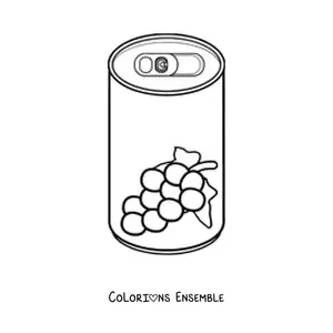 Image à colorier d’une canette de soda au raisin