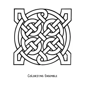 Coloriage d'un mandala de nœud celtique