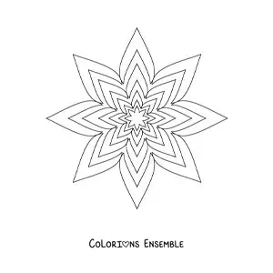 Coloriage d'un mandala étoile facile