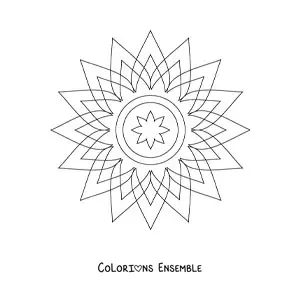 Coloriage d'un mandala étoile facile