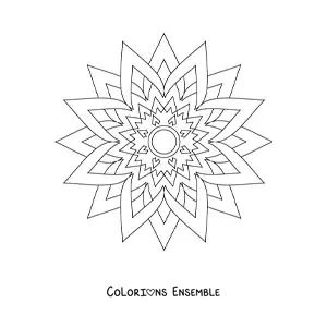 Coloriage d'un mandala étoile facile