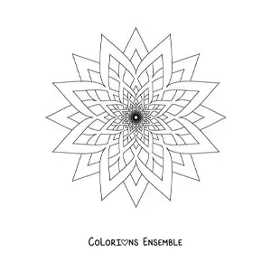 Coloriage d'un mandala étoile facile