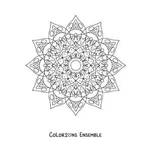 Coloriage d'un mandala étoile difficile