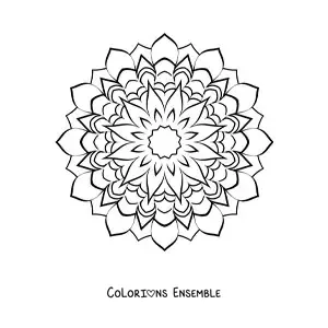 Coloriage d'un mandala étoile difficile