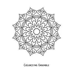 Coloriage d'un mandala étoile difficile