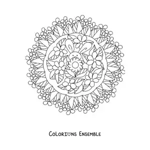 Coloriage d'un mandala de lapin de Pâques pour les enfants
