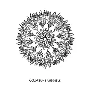 Coloriage d'un mandala de lapin de Pâques