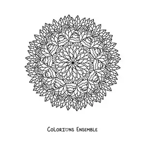 Coloriage d'un mandala de lapin de Pâques