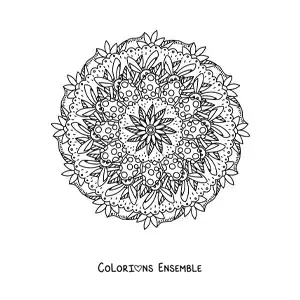 Coloriage d'un mandala de lapin de Pâques