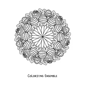 Coloriage d’un mandala d’œufs de Pâques difficile