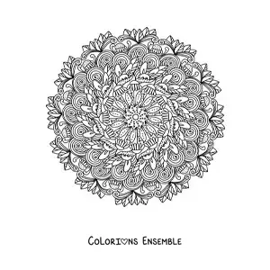 Image à colorier d'un mandala de lapin de Pâques dans le style Zentangle