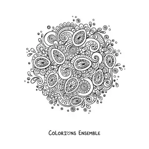 Image à colorier d'œufs de Pâques dans le style Zentangle