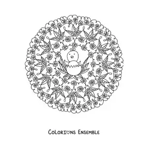 Coloriage d’un mandala de Pâques