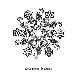 Coloriage d’un mandala de Noël avec le Père Noël pour enfants