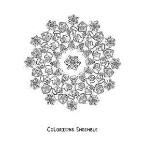 Coloriage d’un mandala de biscuits de Noël