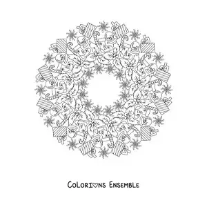 Coloriage d’un mandala de motifs de Noël