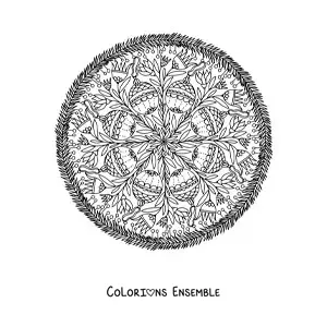 Coloriage d’un mandala avec des boules de Noël