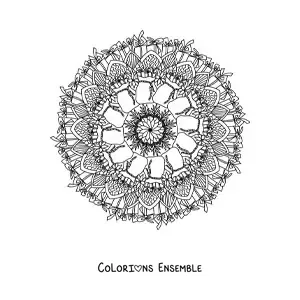 Coloriage d’un mandala de Noël avec des cadeaux