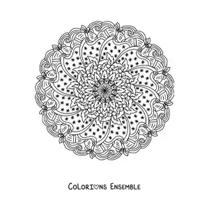 Coloriage d’un mandala de Noël pour adultes