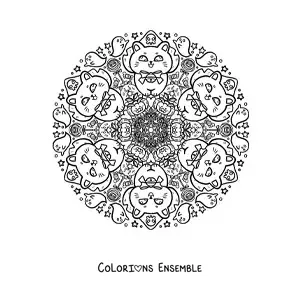 Coloriage d’un mandala d’Halloween kawaii