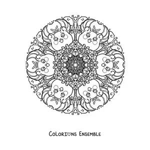 Coloriage d’un mandala d’Halloween kawaii