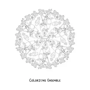 Coloriage d’un mandala d’Halloween avec une sorcière et un chaudron