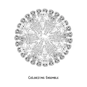 Coloriage d’un mandala d’Halloween avec un vampire et une momie