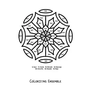Image à colorier d'un mandala de la multiplication par 6