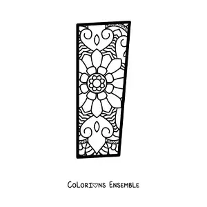 Image à colorier d'un mandala de la lettre i