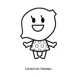 Image à colorier d’un citron rigolo en robe