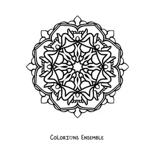 Image à colorier d'un mandala bouddhiste facile