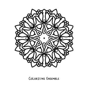 Image à colorier d'un mandala bouddhiste facile