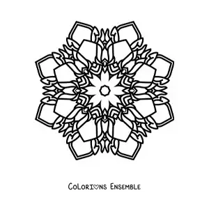 Image à colorier d'un mandala bouddhiste facile